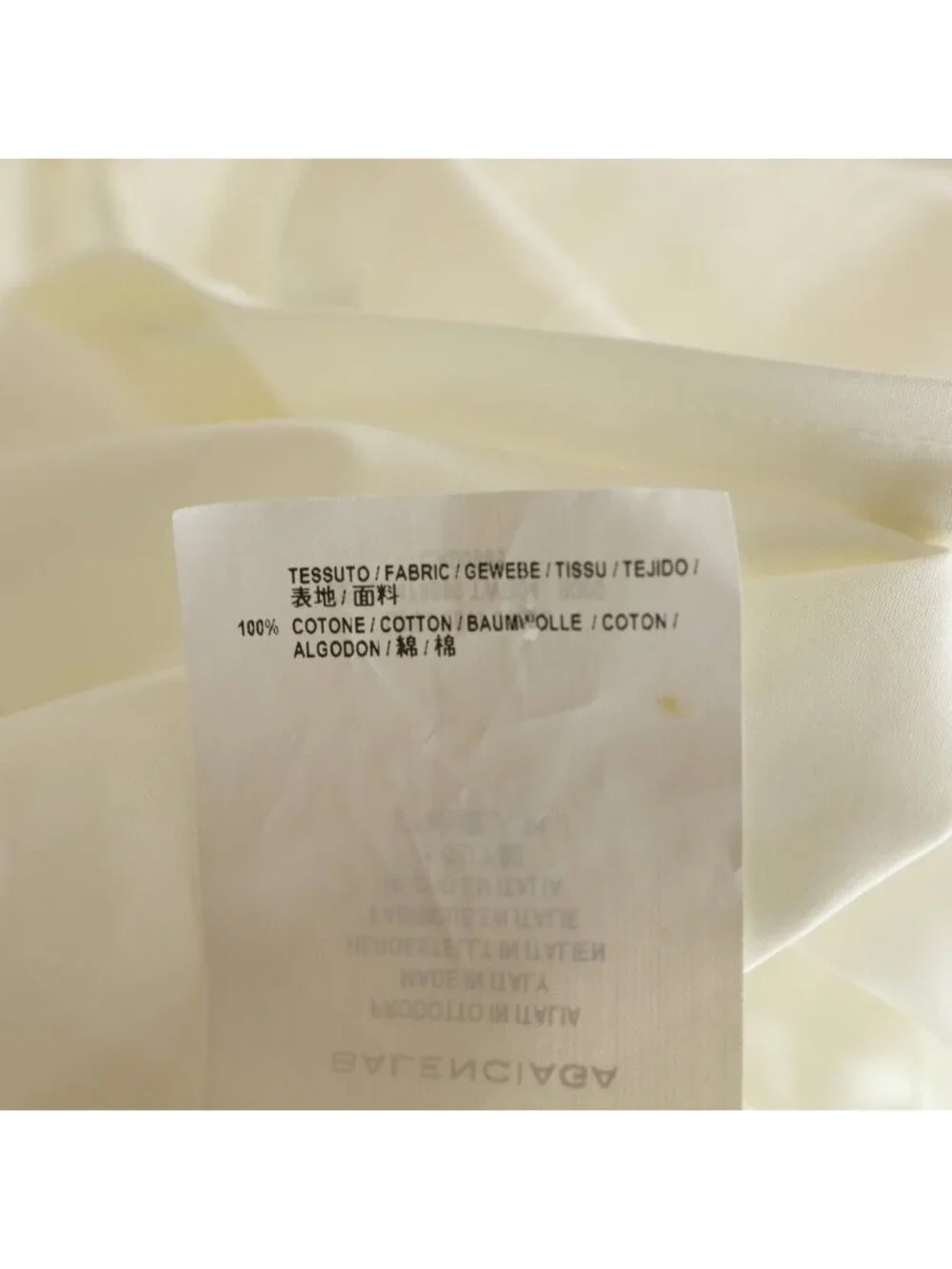 Balenciaga Scarf Color Cotton Long Sleeve Shirt White